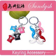 Wholesale Lovely keyring Promotional Colorful Moustache Shaped Metal Keychains